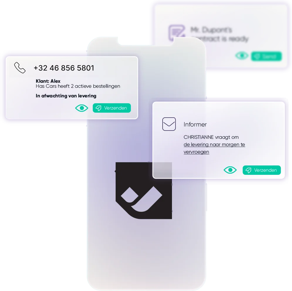 Notification cards drafted and ready to send from your phone