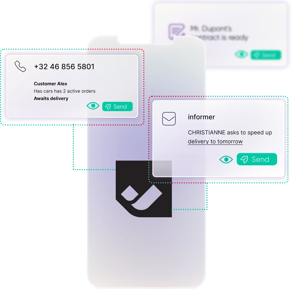 Notification cards drafted and ready to send from your phone